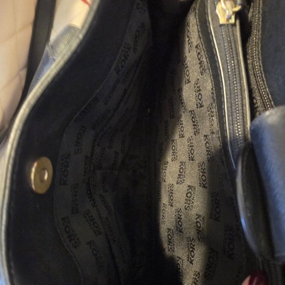 Michael Kors Black Handbag with Gold Accents - Picture 6 of 12